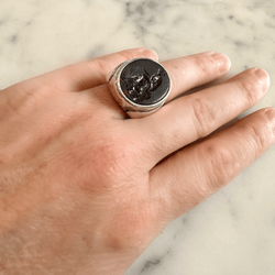 Bague Jonc en argent et intaille - Castafiore