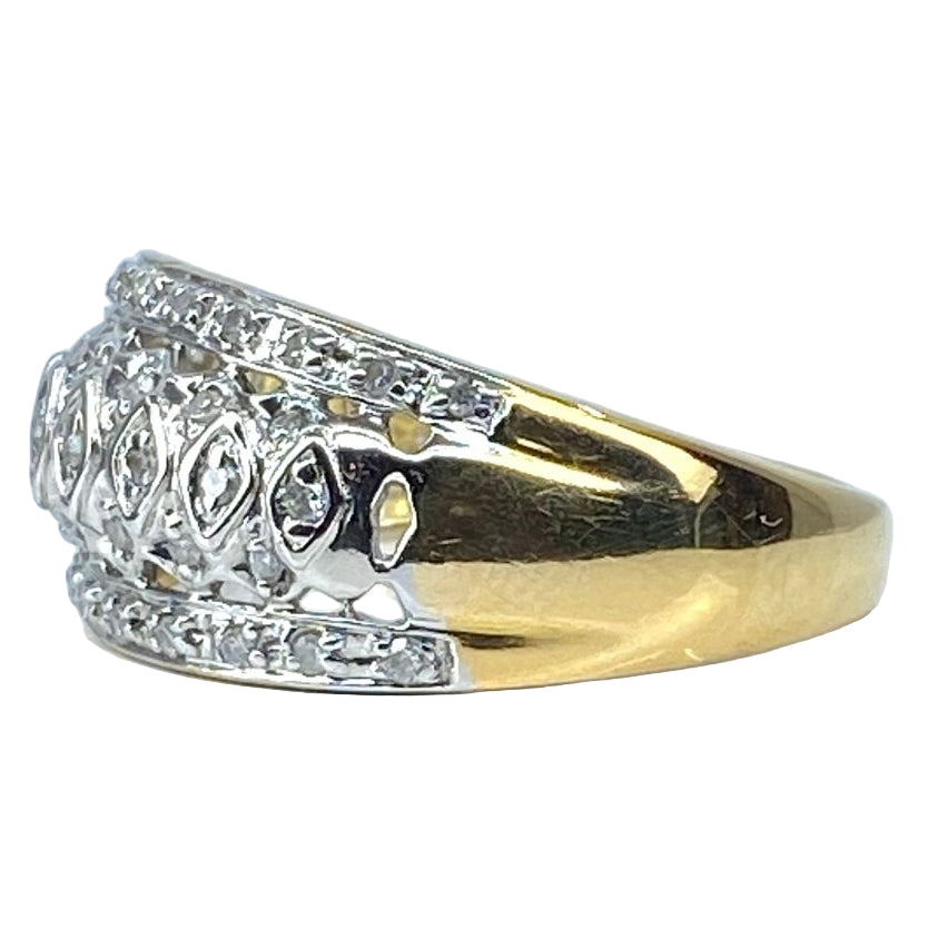 Bague Jonc en or 18 carats et diamants - Castafiore