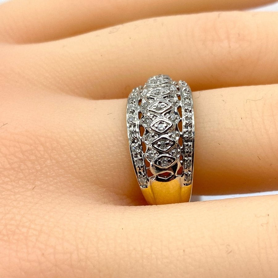 Bague Jonc en or 18 carats et diamants - Castafiore