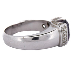 Bague Jonc en or blanc, améthyste et diamants - Castafiore