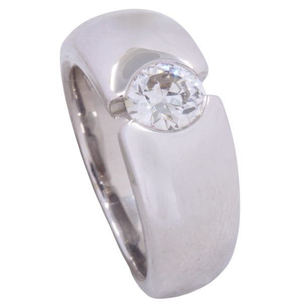 Bague Jonc en or blanc et diamant - Castafiore