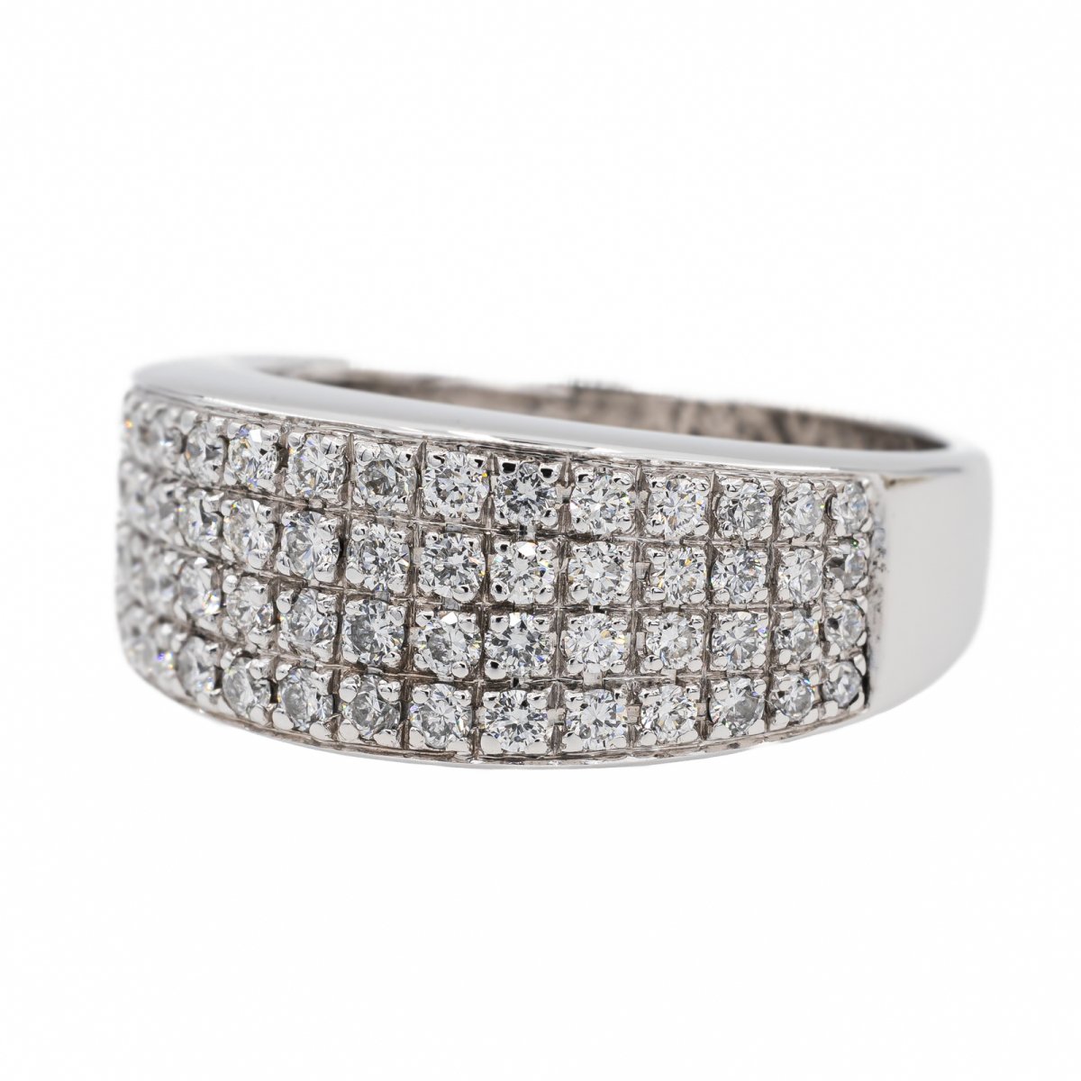 Bague Jonc en Or blanc et diamant - Castafiore