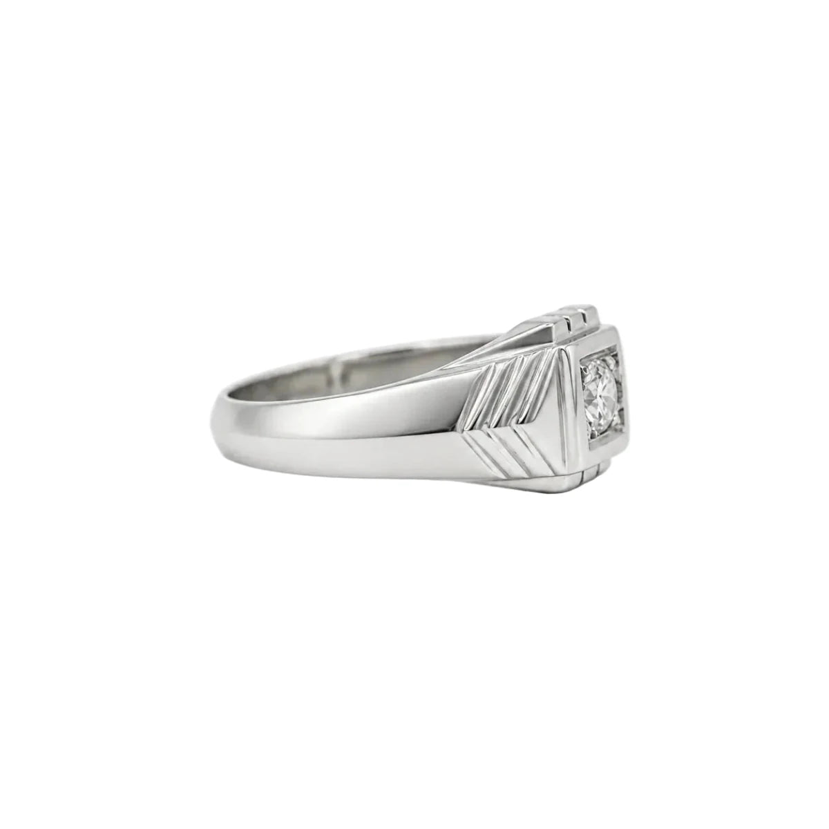 Bague Jonc en or blanc et diamant - Castafiore