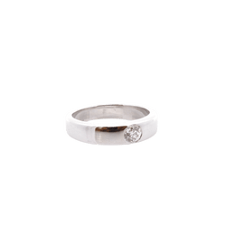 Bague Jonc en or blanc et diamant - Castafiore