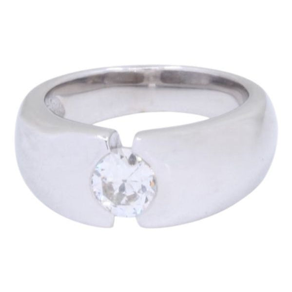 Bague Jonc en or blanc et diamant - Castafiore