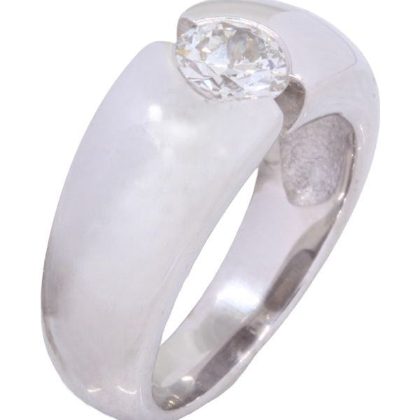 Bague Jonc en or blanc et diamant - Castafiore