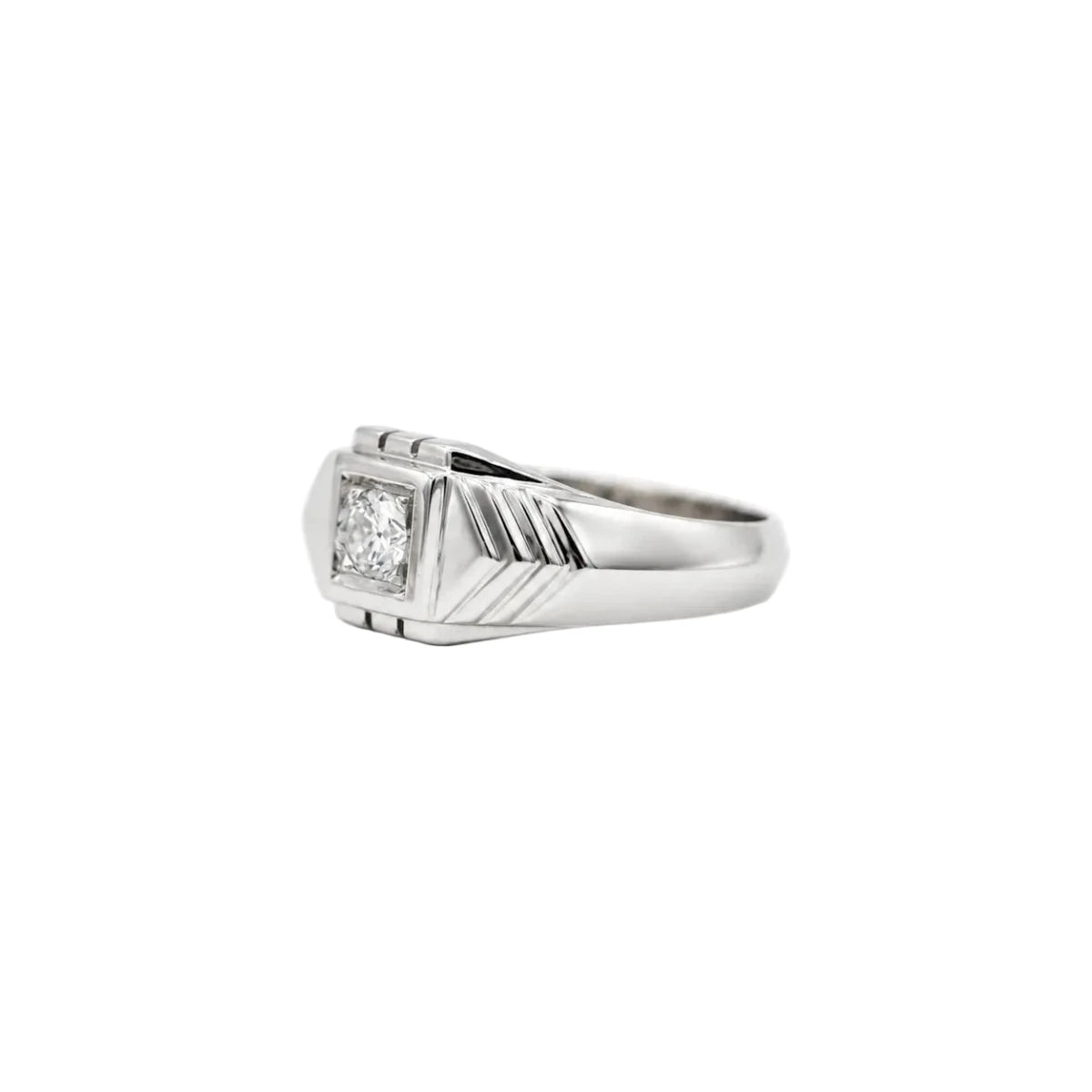Bague Jonc en or blanc et diamant - Castafiore