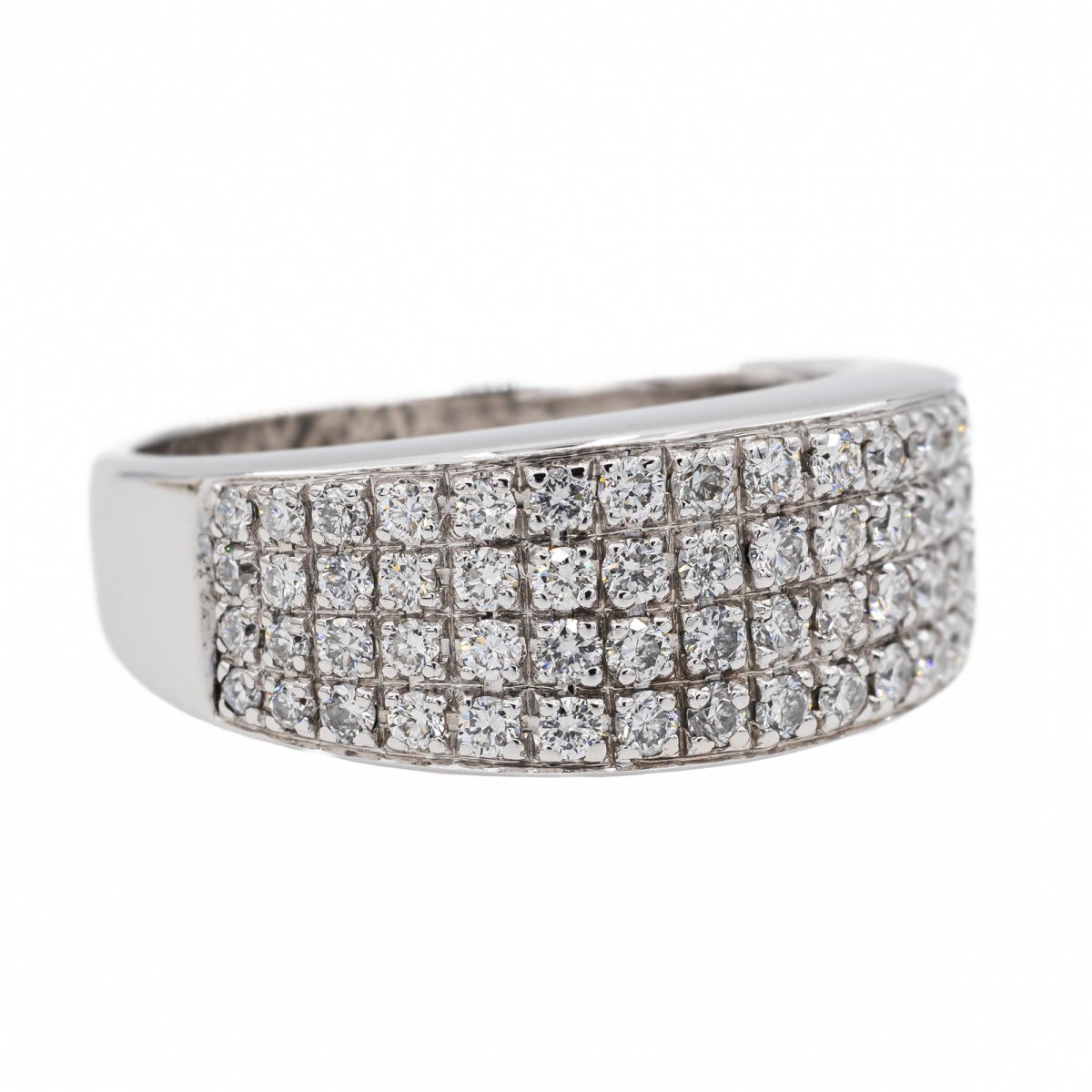 Bague Jonc en Or blanc et diamant - Castafiore