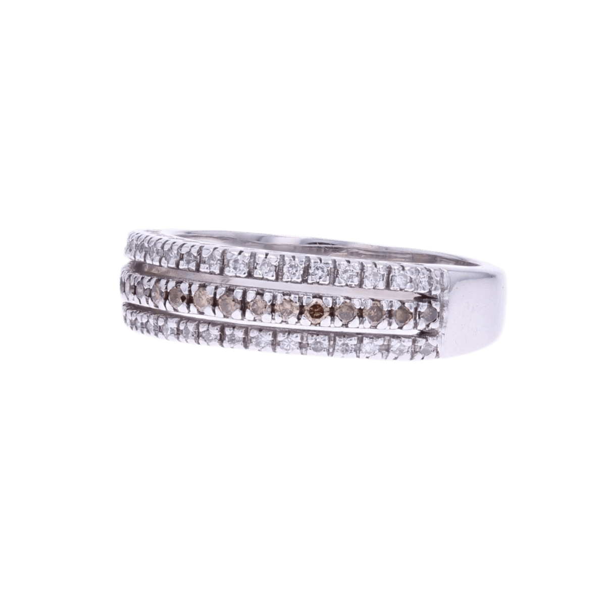 Bague Jonc en or blanc et diamants - Castafiore