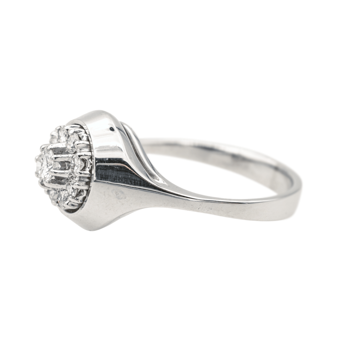 Bague Jonc en or blanc et diamants - Castafiore