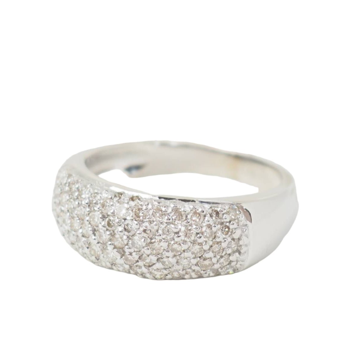 Bague Jonc en or blanc et diamants - Castafiore