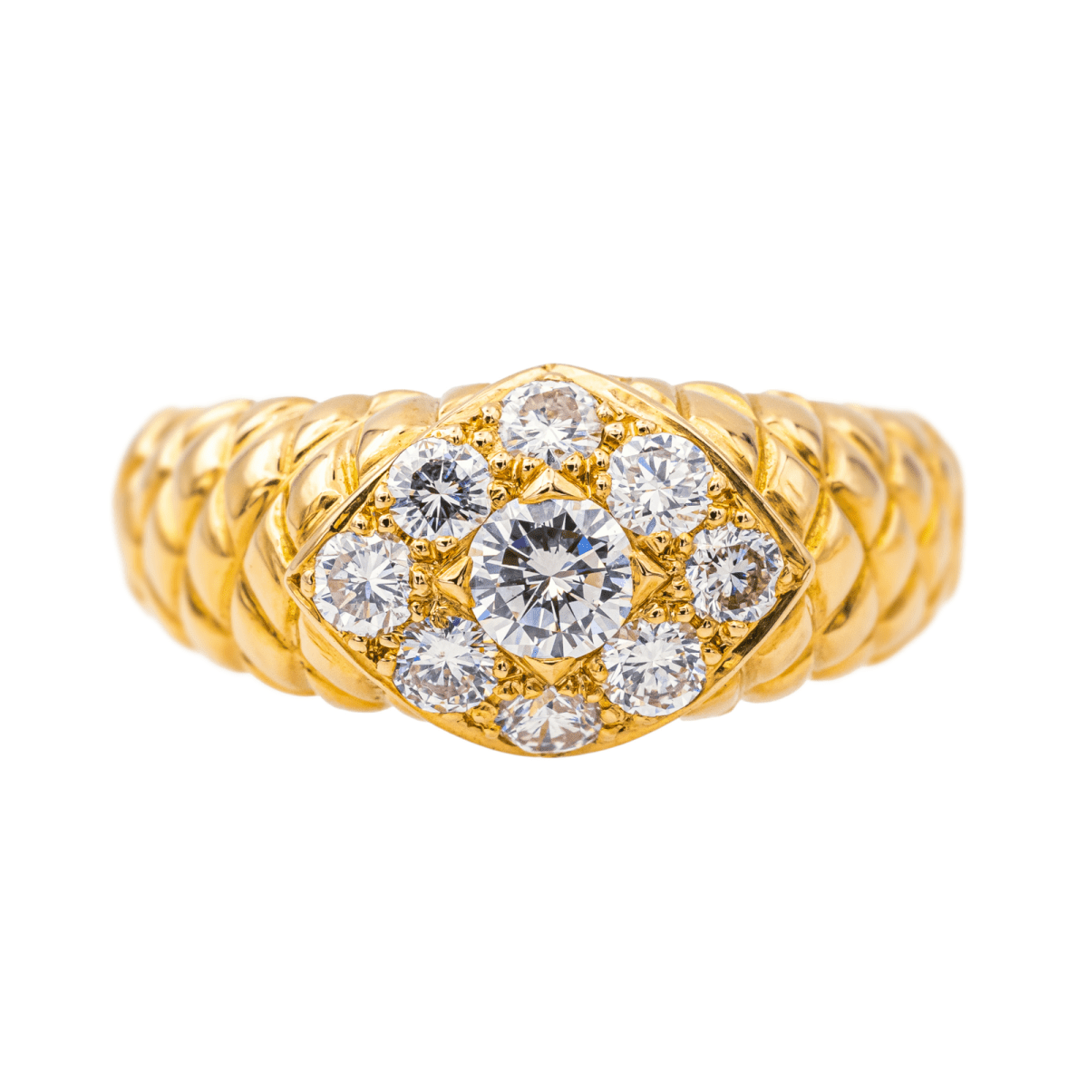 Bague Jonc en or blanc et diamants - Castafiore
