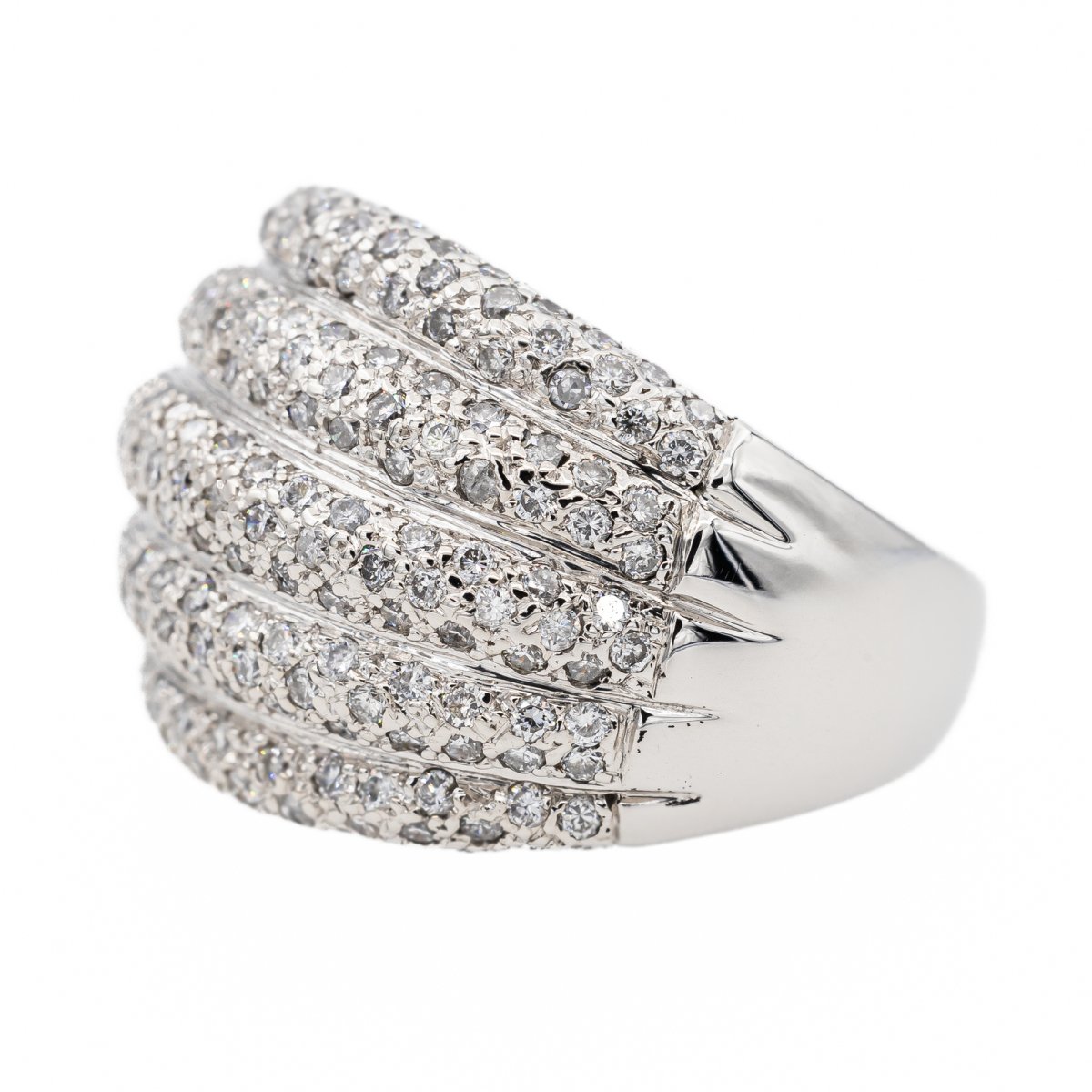 Bague Jonc en or blanc et diamants - Castafiore