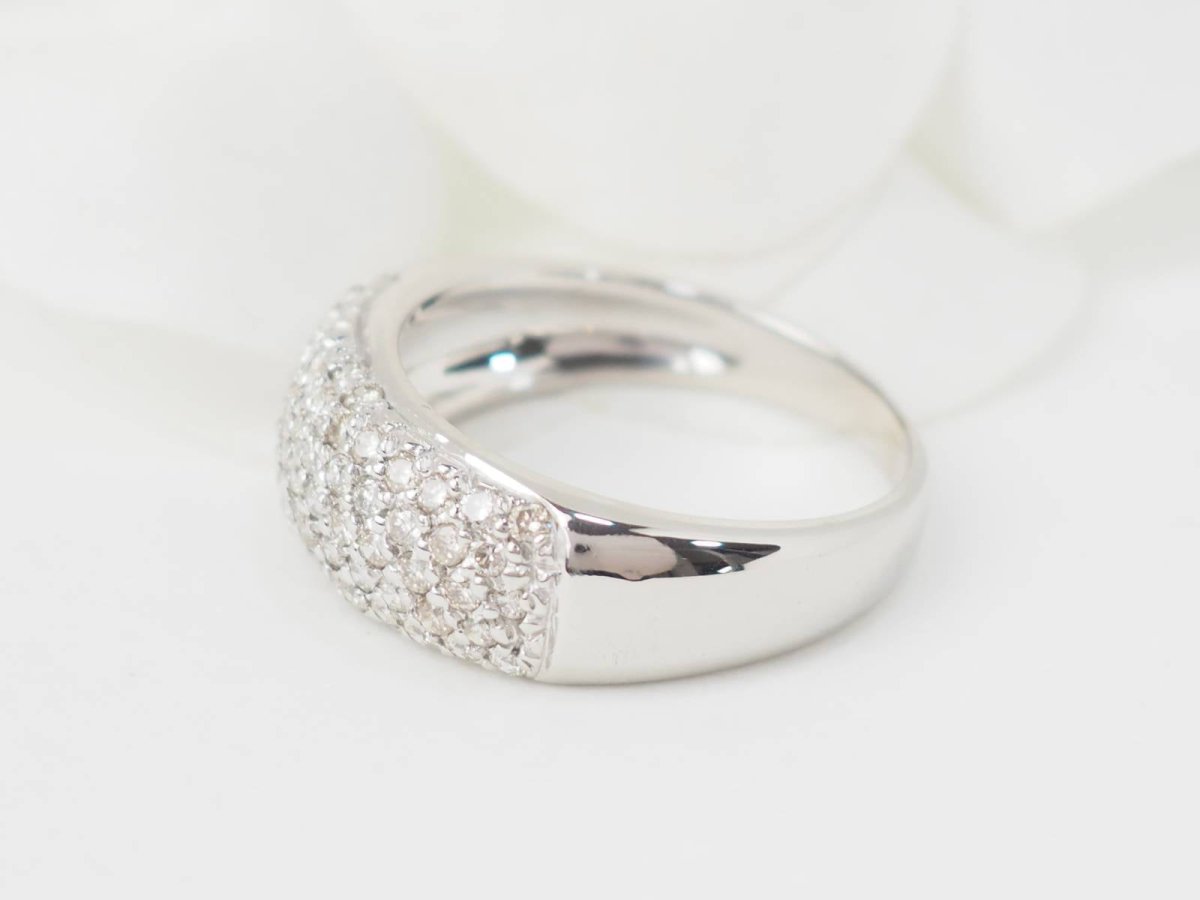Bague jonc en or blanc et diamants - Castafiore