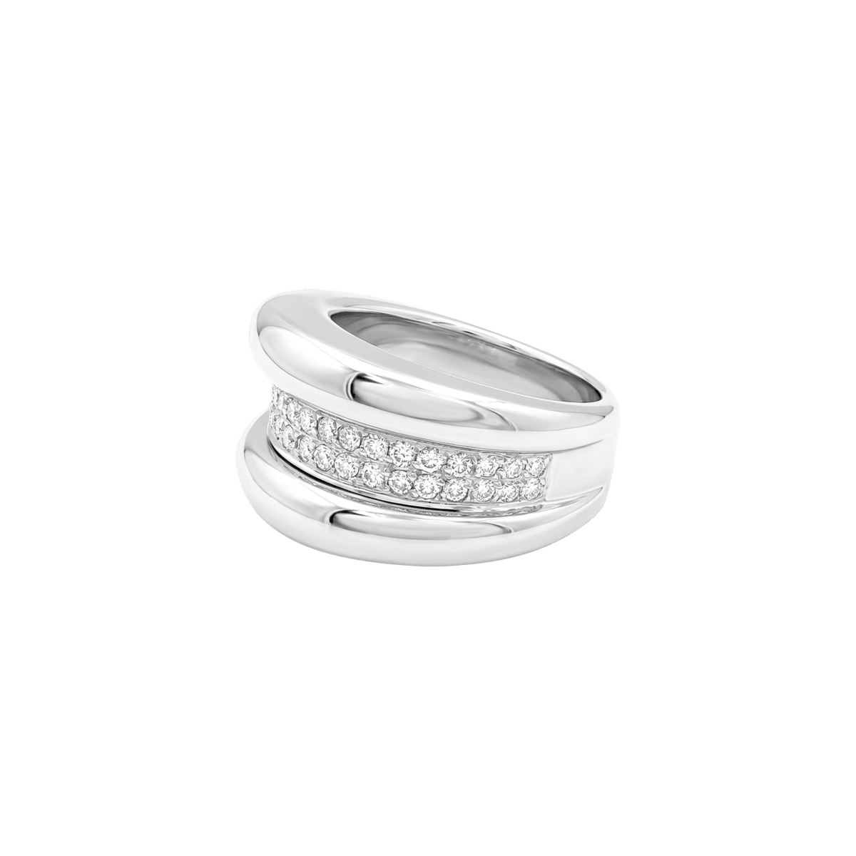 Bague Jonc en or blanc et diamants - Castafiore