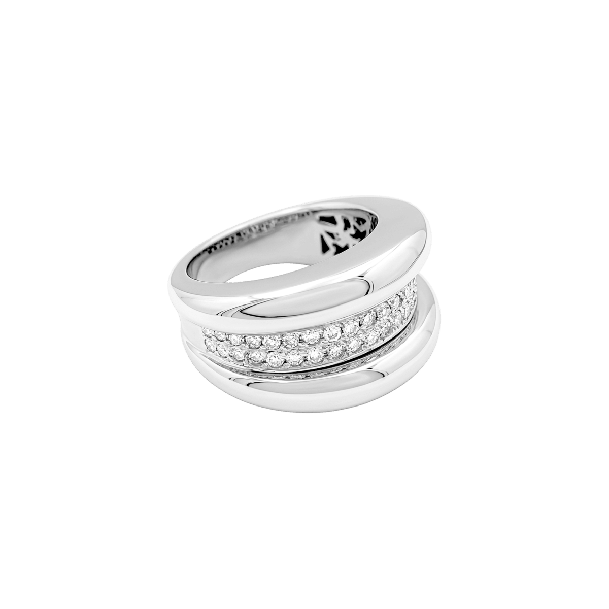 Bague Jonc en or blanc et diamants - Castafiore