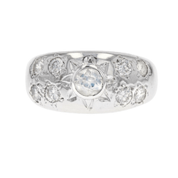 Bague Jonc en or blanc et diamants - Castafiore