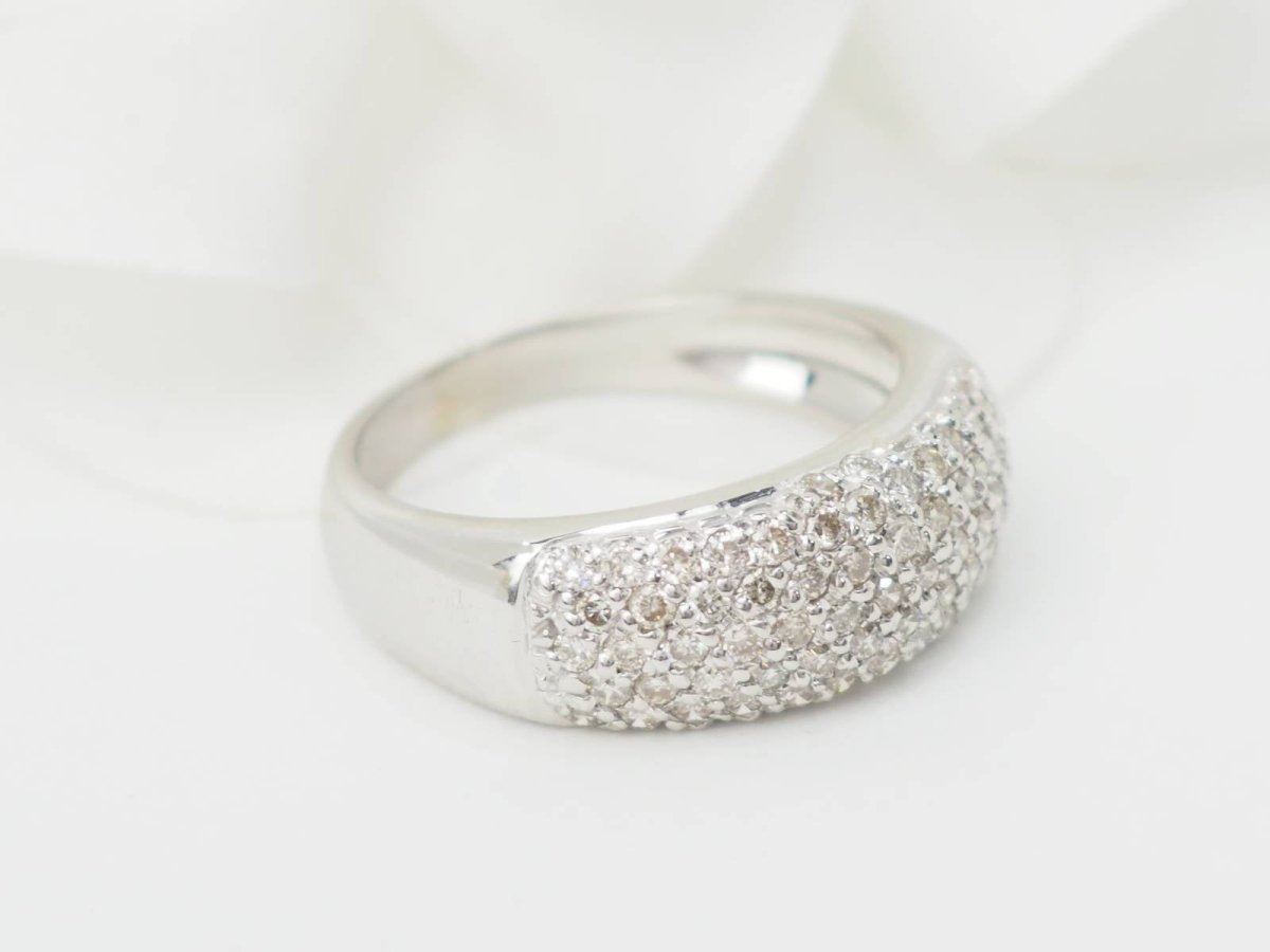 Bague jonc en or blanc et diamants - Castafiore