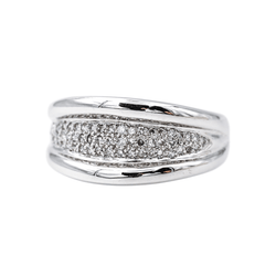 Bague Jonc en or blanc et diamants - Castafiore