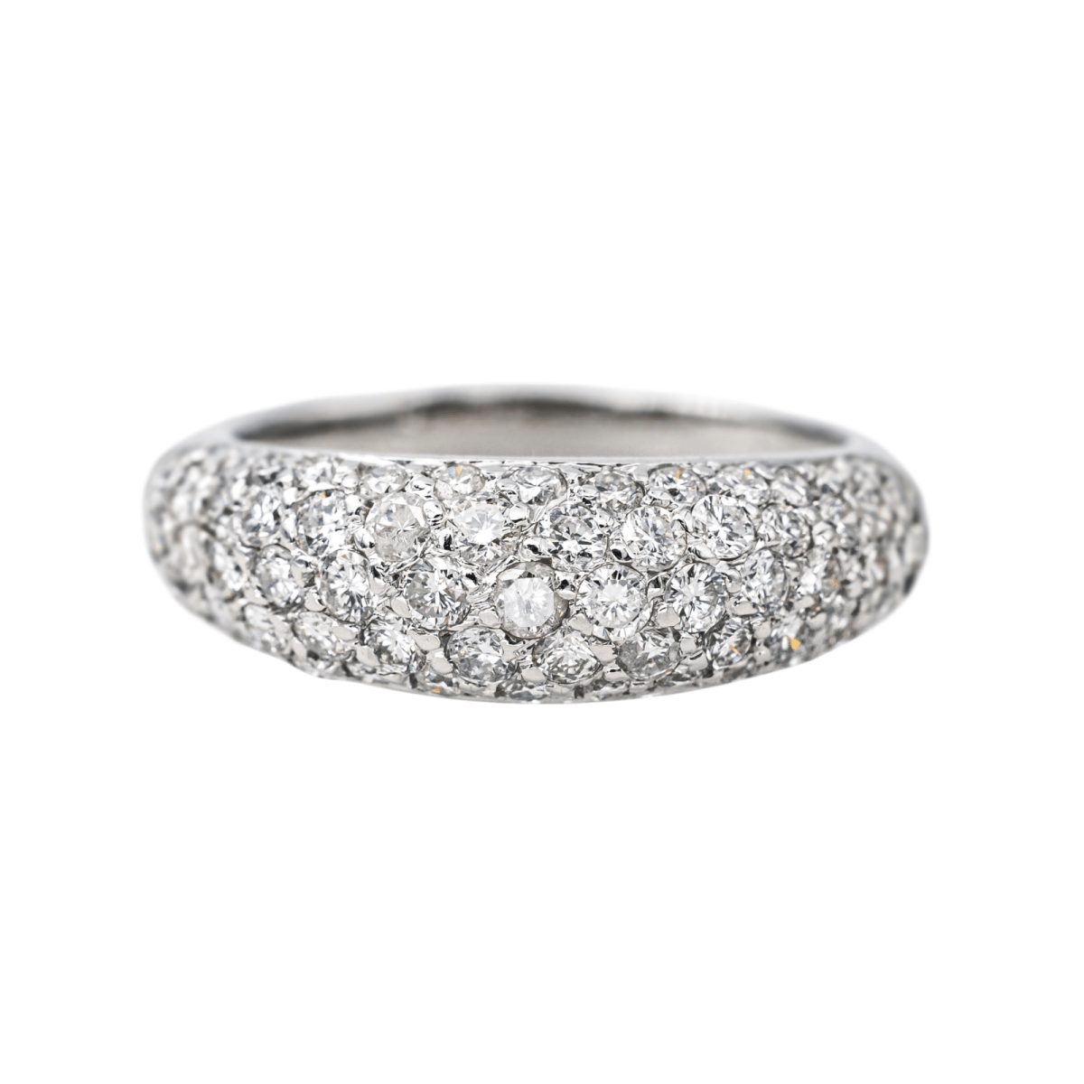Bague Jonc en or blanc et diamants - Castafiore