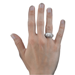 Bague Jonc en or blanc et diamants - Castafiore