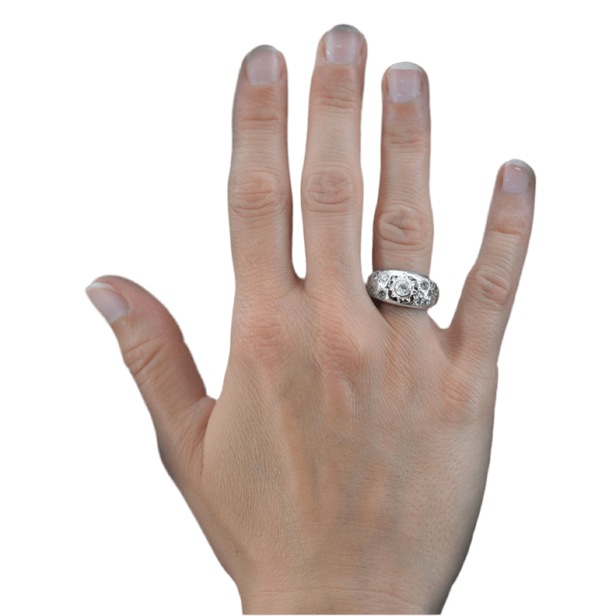 Bague Jonc en or blanc et diamants - Castafiore