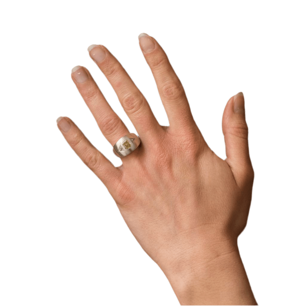 Bague Jonc en or blanc et diamants - Castafiore