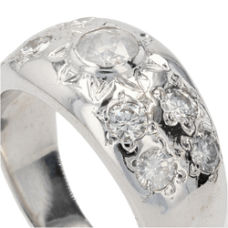Bague Jonc en or blanc et diamants - Castafiore