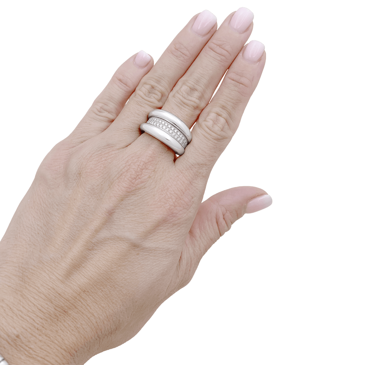 Bague Jonc en or blanc et diamants - Castafiore