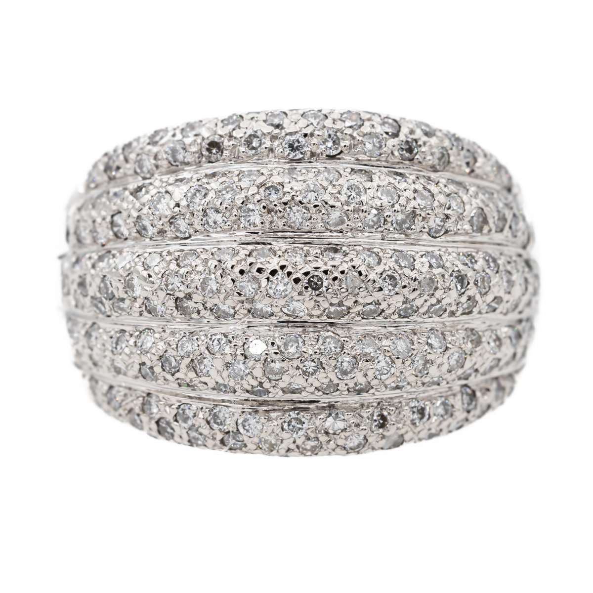 Bague Jonc en or blanc et diamants - Castafiore