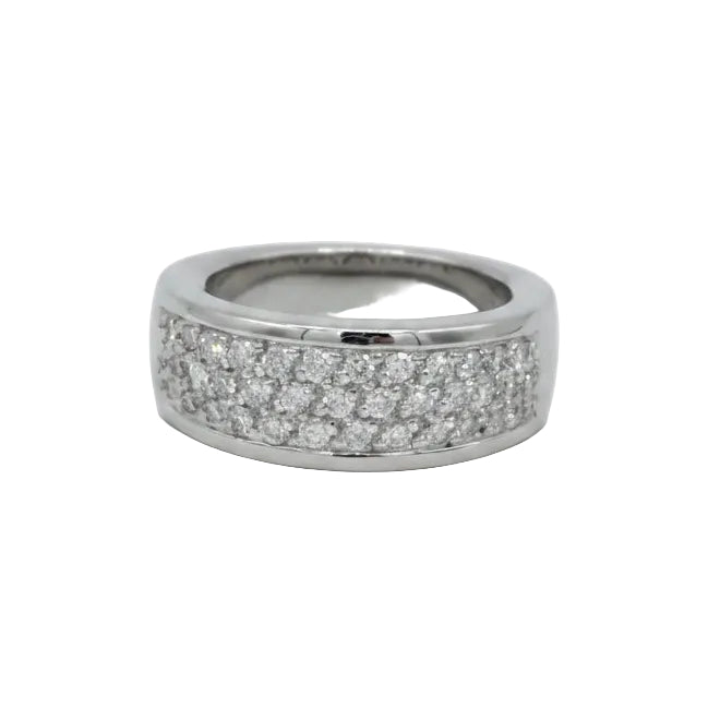Bague jonc en or blanc et diamants - Castafiore