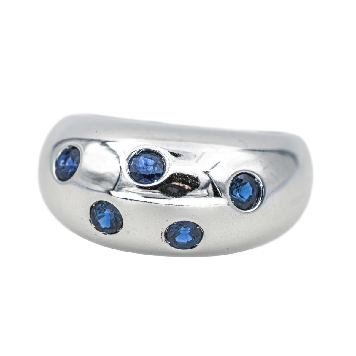 Bague Jonc en or blanc et saphir - Castafiore