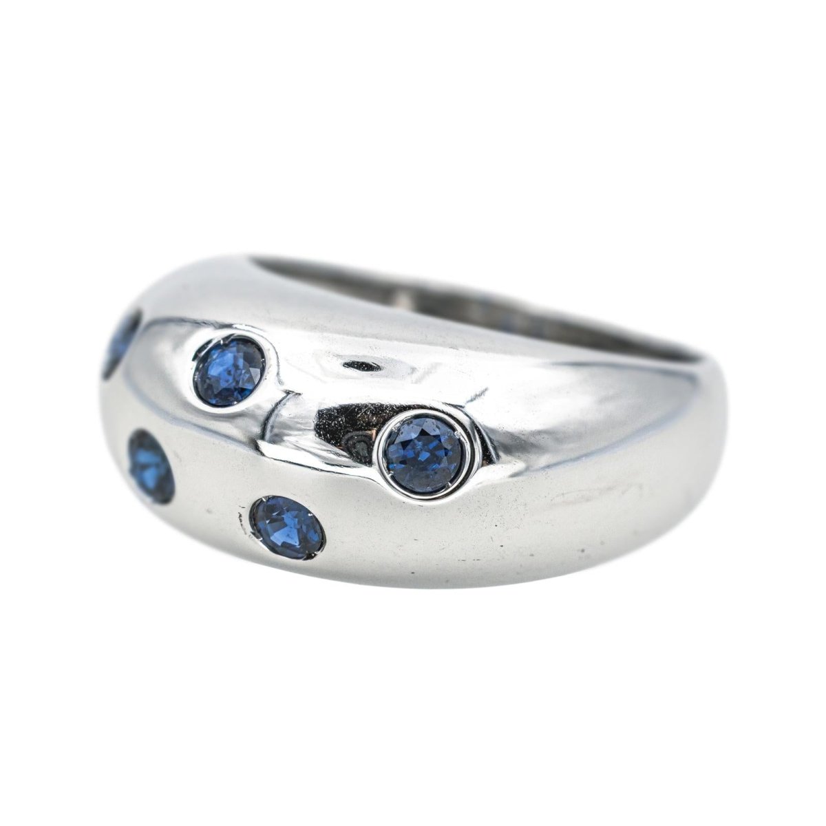 Bague Jonc en or blanc et saphir - Castafiore