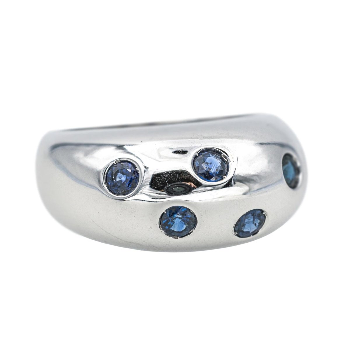 Bague Jonc en or blanc et saphir - Castafiore