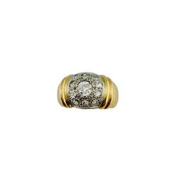 Bague Jonc en or blanc, or jaune et diamants - Castafiore