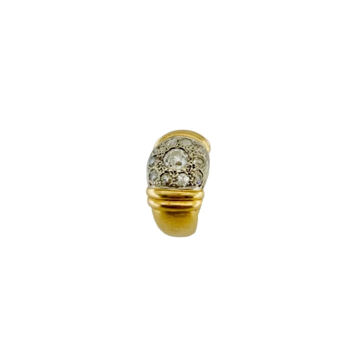 Bague Jonc en or blanc, or jaune et diamants - Castafiore