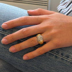 Bague Jonc en or blanc, or jaune et diamants - Castafiore