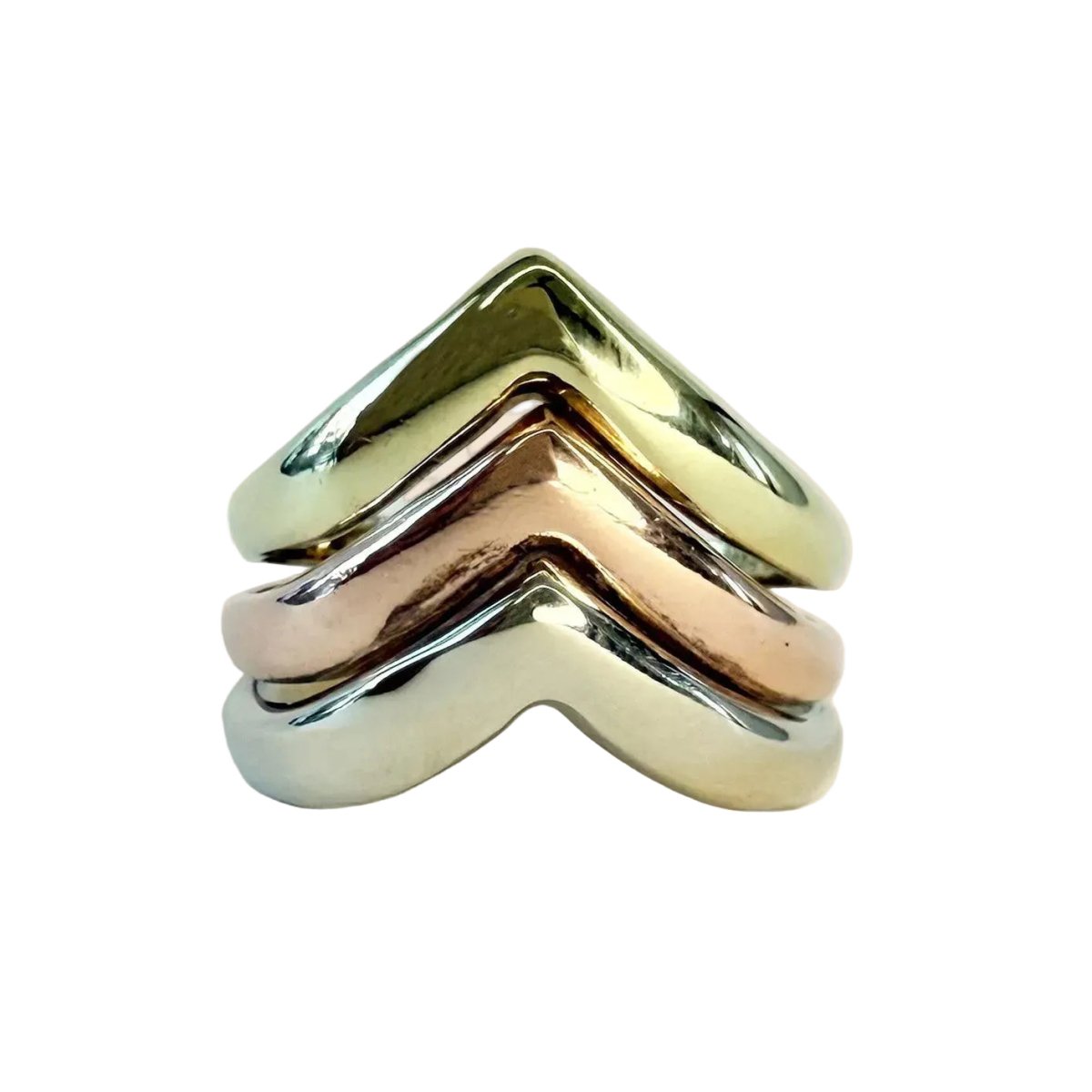Bague Jonc en or blanc, or jaune et or rose - Castafiore