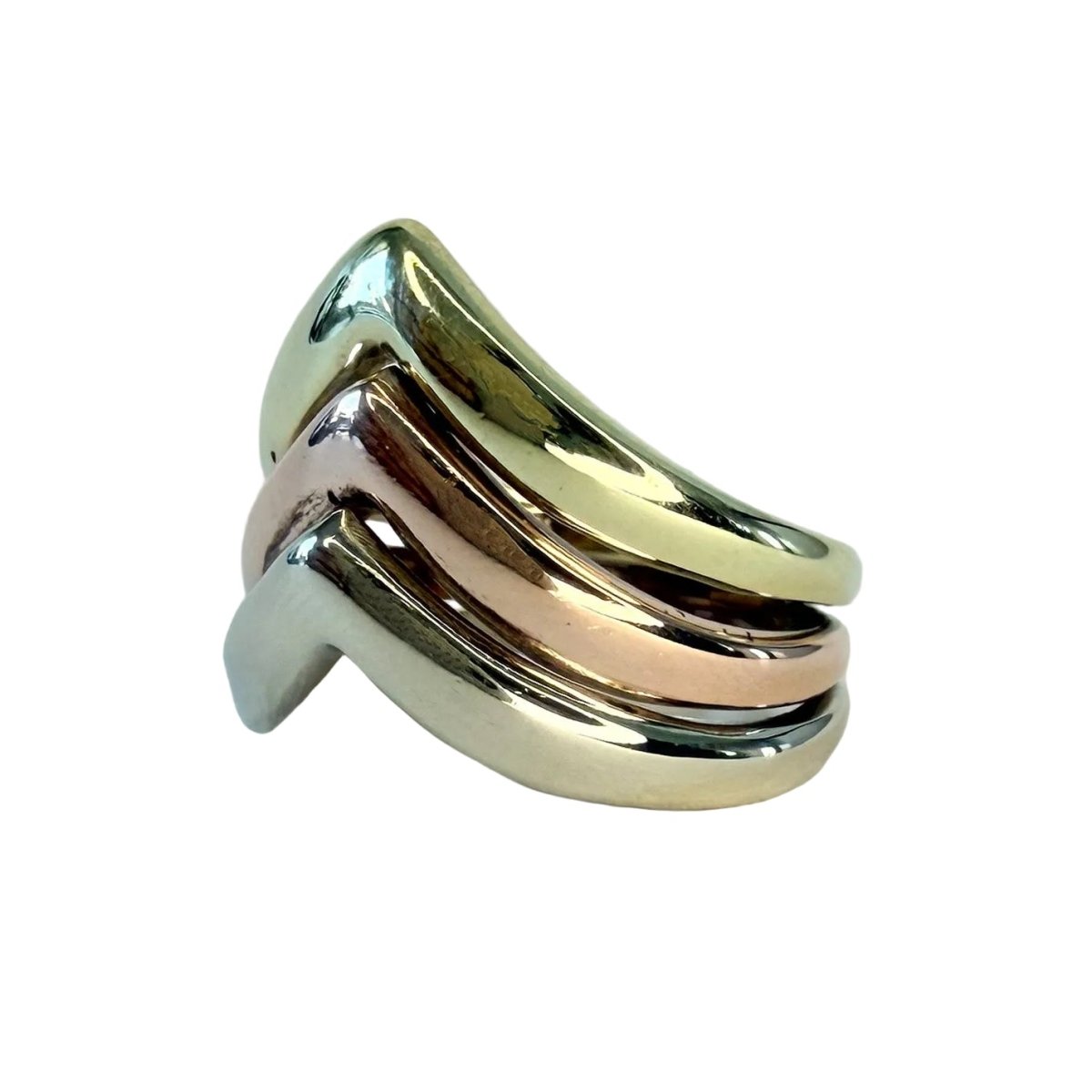 Bague Jonc en or blanc, or jaune et or rose - Castafiore
