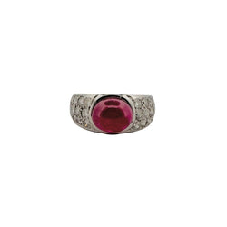 Bague Jonc en or blanc rubis et diamants - Castafiore