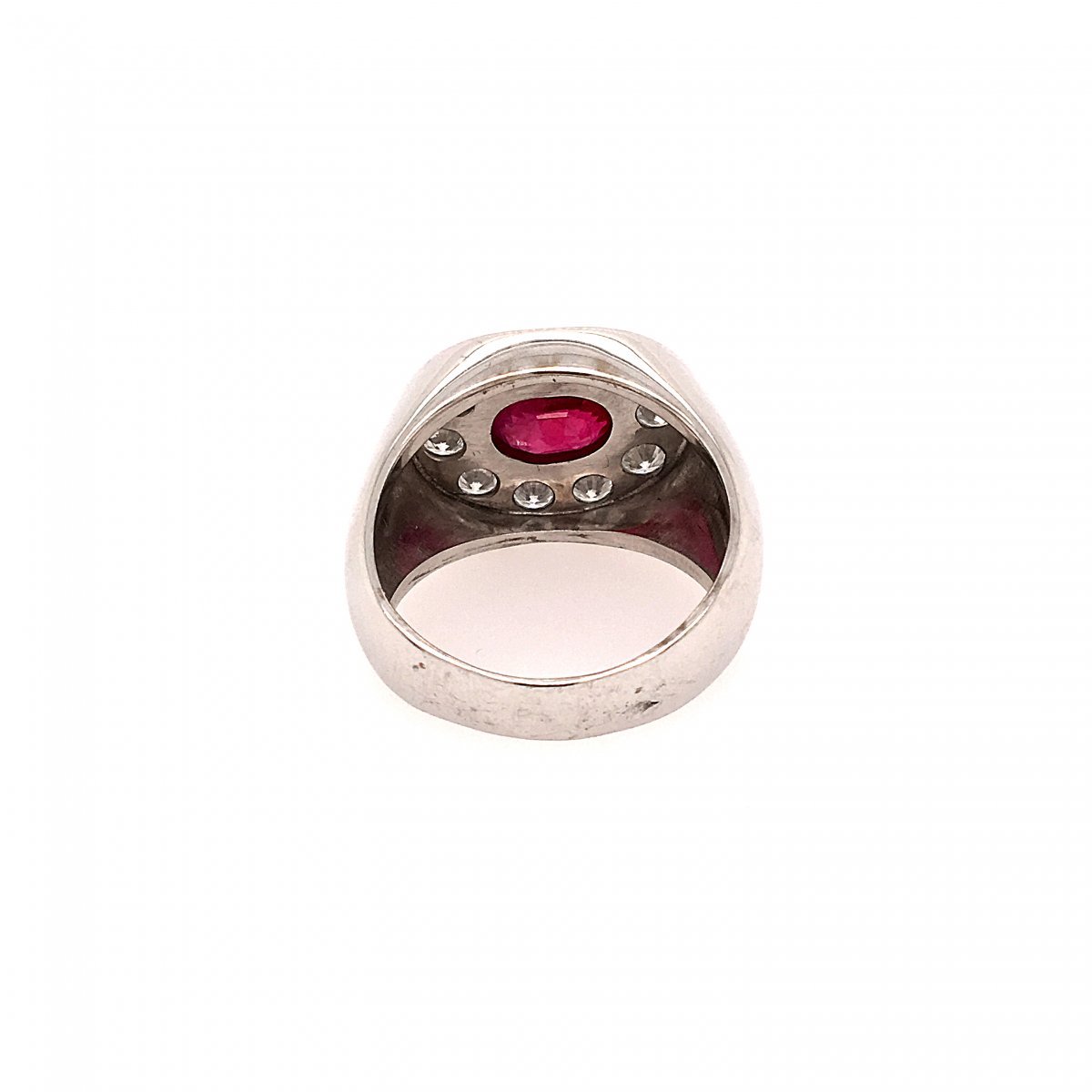 Bague Jonc en or blanc, rubis et diamants - Castafiore