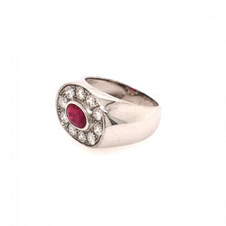 Bague Jonc en or blanc, rubis et diamants - Castafiore