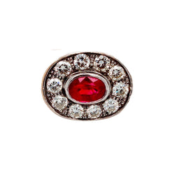 Bague Jonc en or blanc, rubis et diamants - Castafiore