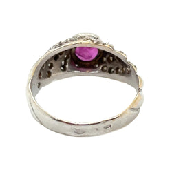 Bague Jonc en or blanc, saphir et diamants - Castafiore
