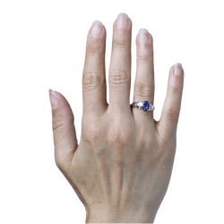 Bague Jonc en or blanc, tanzanine et diamants - Castafiore