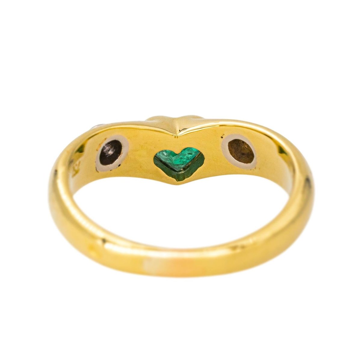 Bague Jonc en or jaune, émeraude et diamants - Castafiore