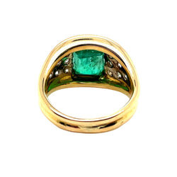 Bague Jonc en or jaune, émeraude et diamants - Castafiore