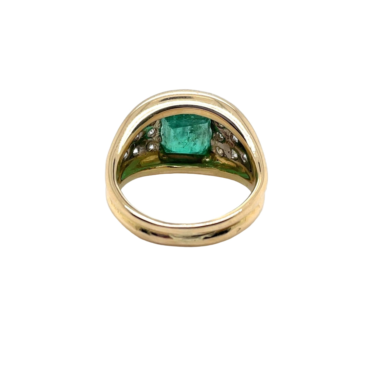 Bague Jonc en or jaune émeraude et diamants - Castafiore