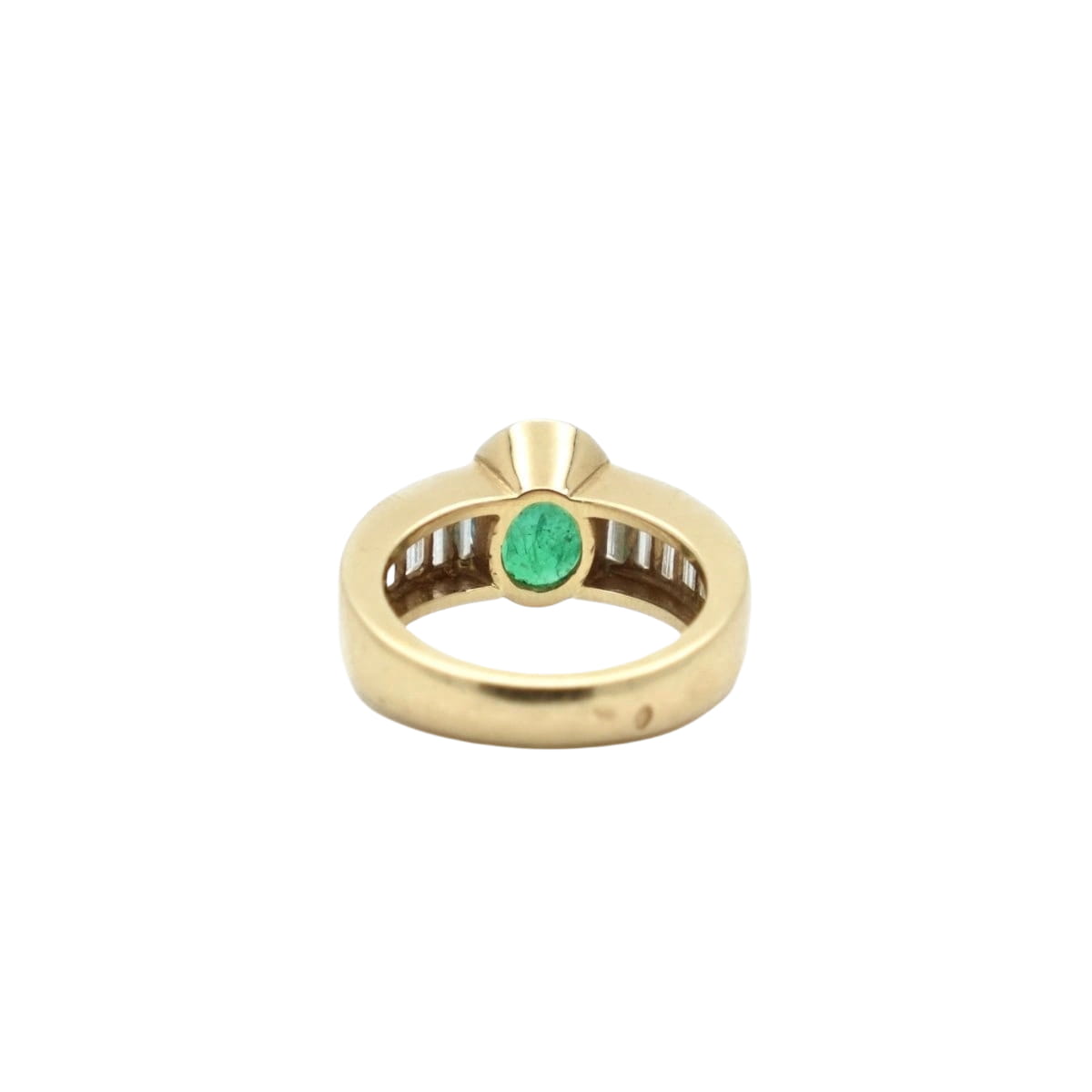Bague Jonc en or jaune, émeraude et diamants - Castafiore