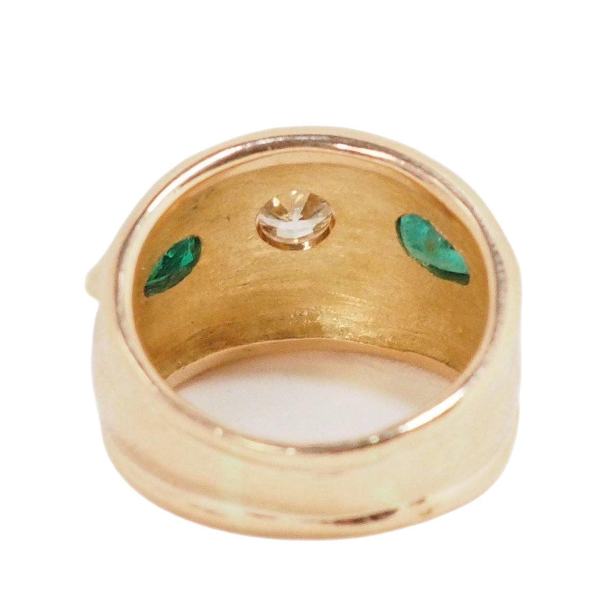 Bague Jonc en or jaune, émeraudes et diamants - Castafiore